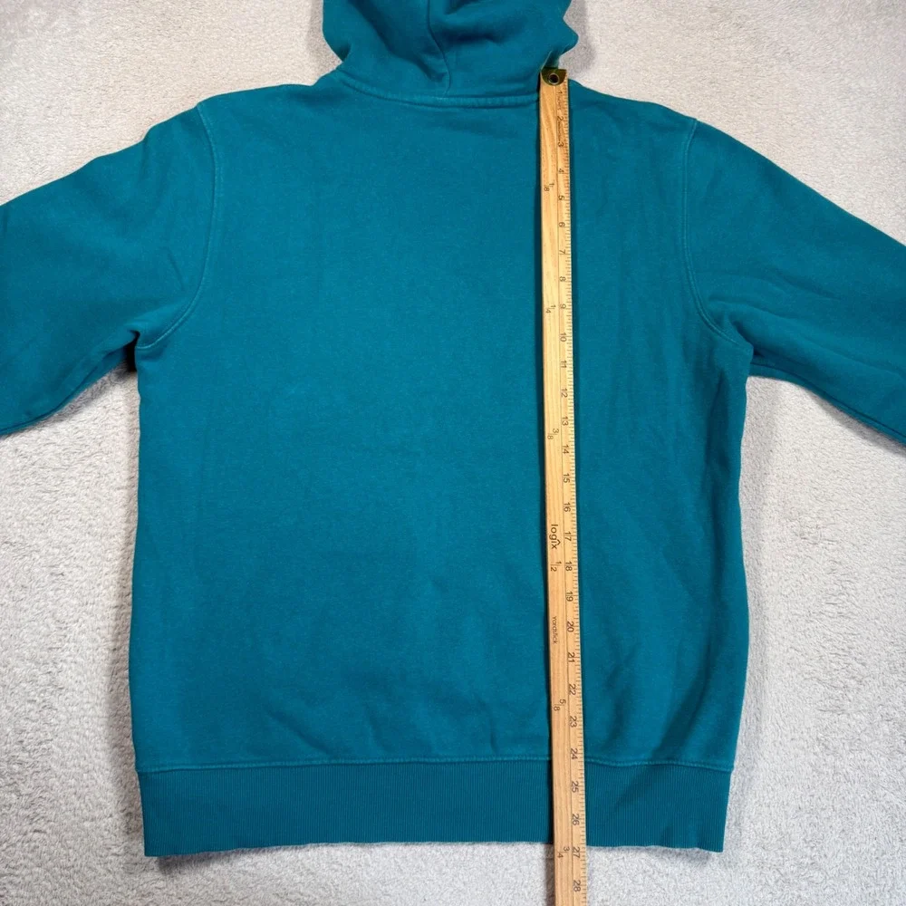 The North Face Hoodie Mens S Teal Graphic Never Stop Exploring Pullover Hoody
